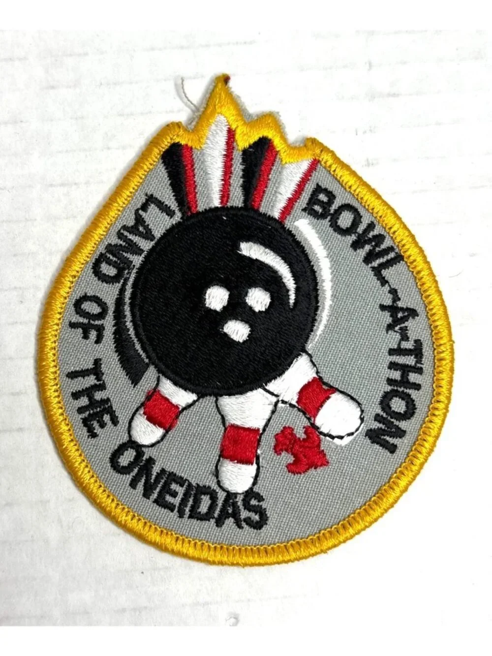 Land Of The Oneidas Bowl-A-Thon Embroidered Patch Bowling New York State Vintage